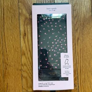 Kate Spade iPhone Max XS flower magnetic folio case phone wallet combo NEW